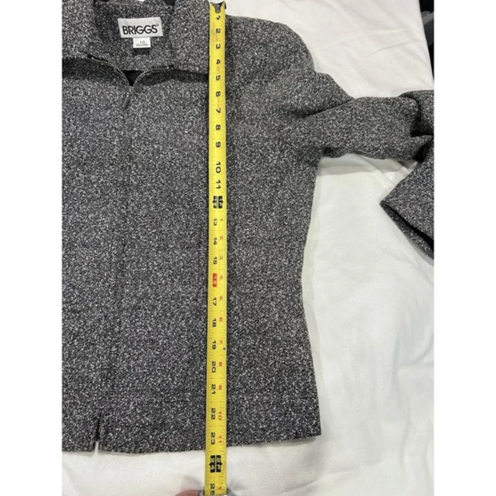 Briggs Women's Gray Jacket Plus‎ Size 10 Full Zip Front Lined Career Collared